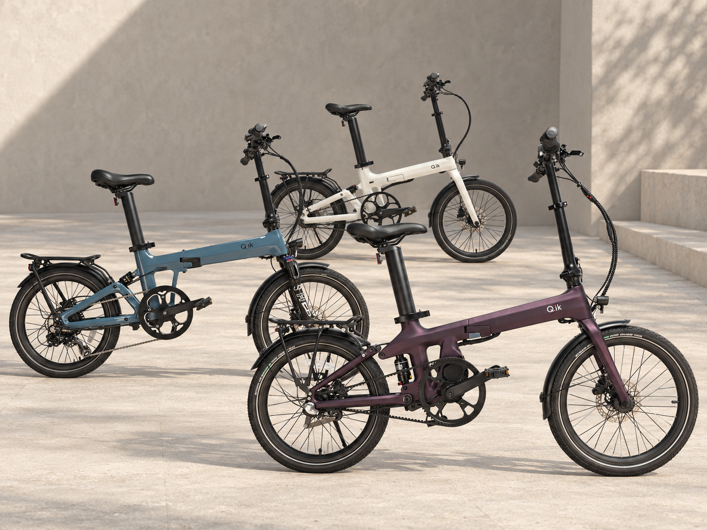 Selection of Q.ik folding electric bikes from the current model range